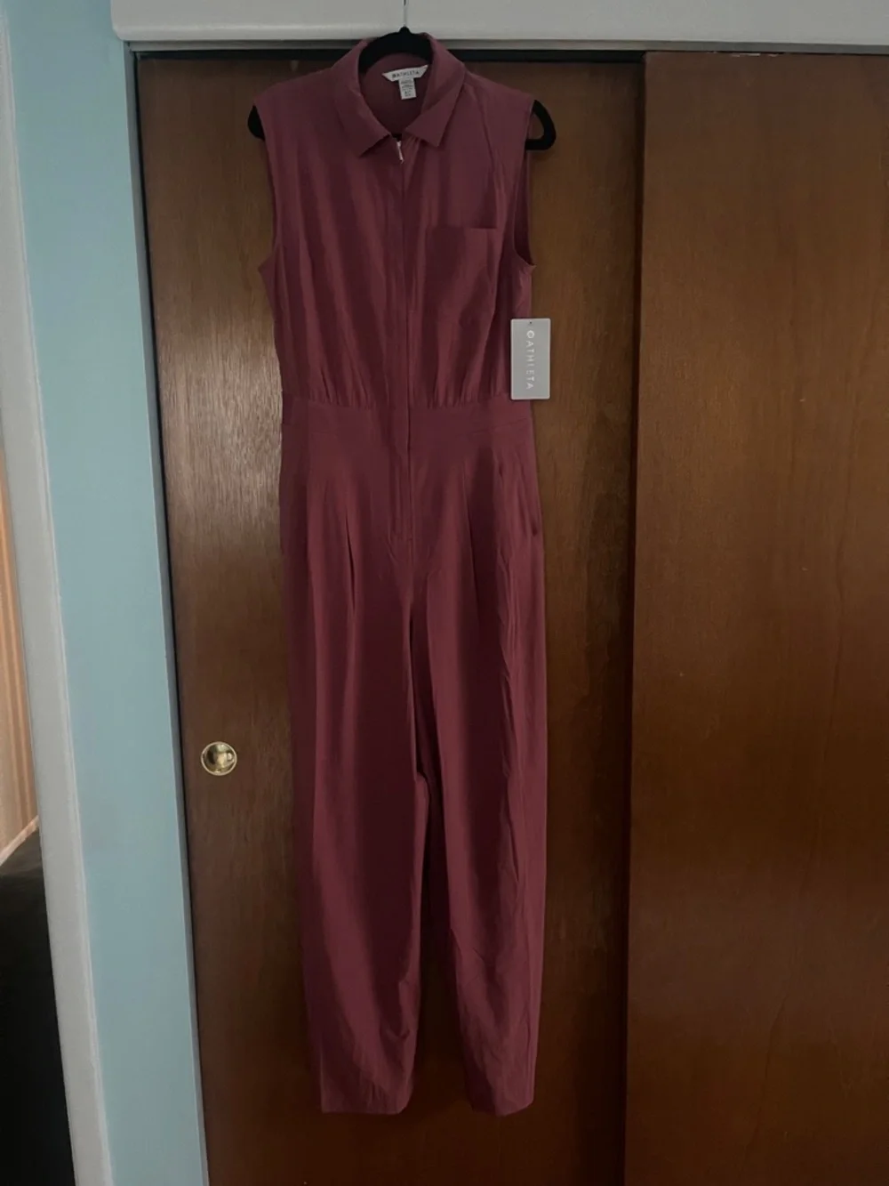 NWT Athleta Brooklyn Heights Wide Leg Jumpsuit in Mauve size 8 Tall - Picture 1 of 12